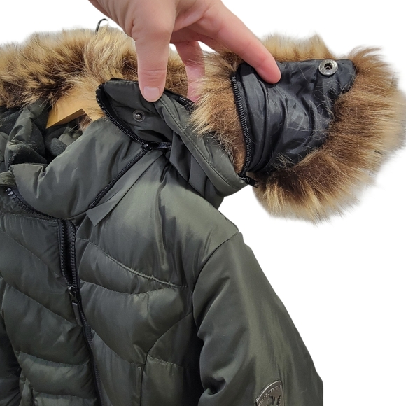 REDX Outerwear Hooded Puffer Jacket Green Mid-Length Winter Parka Women’s M - Picture 14 of 17